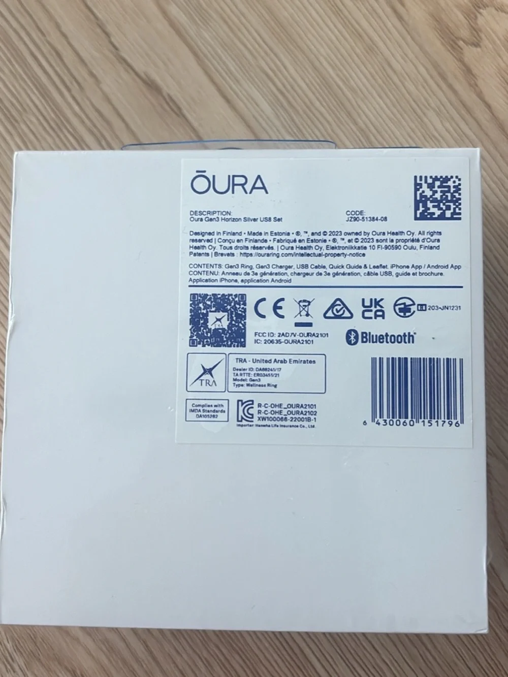 ŌURA Horizon Smart Ring - Silver (Size 8)